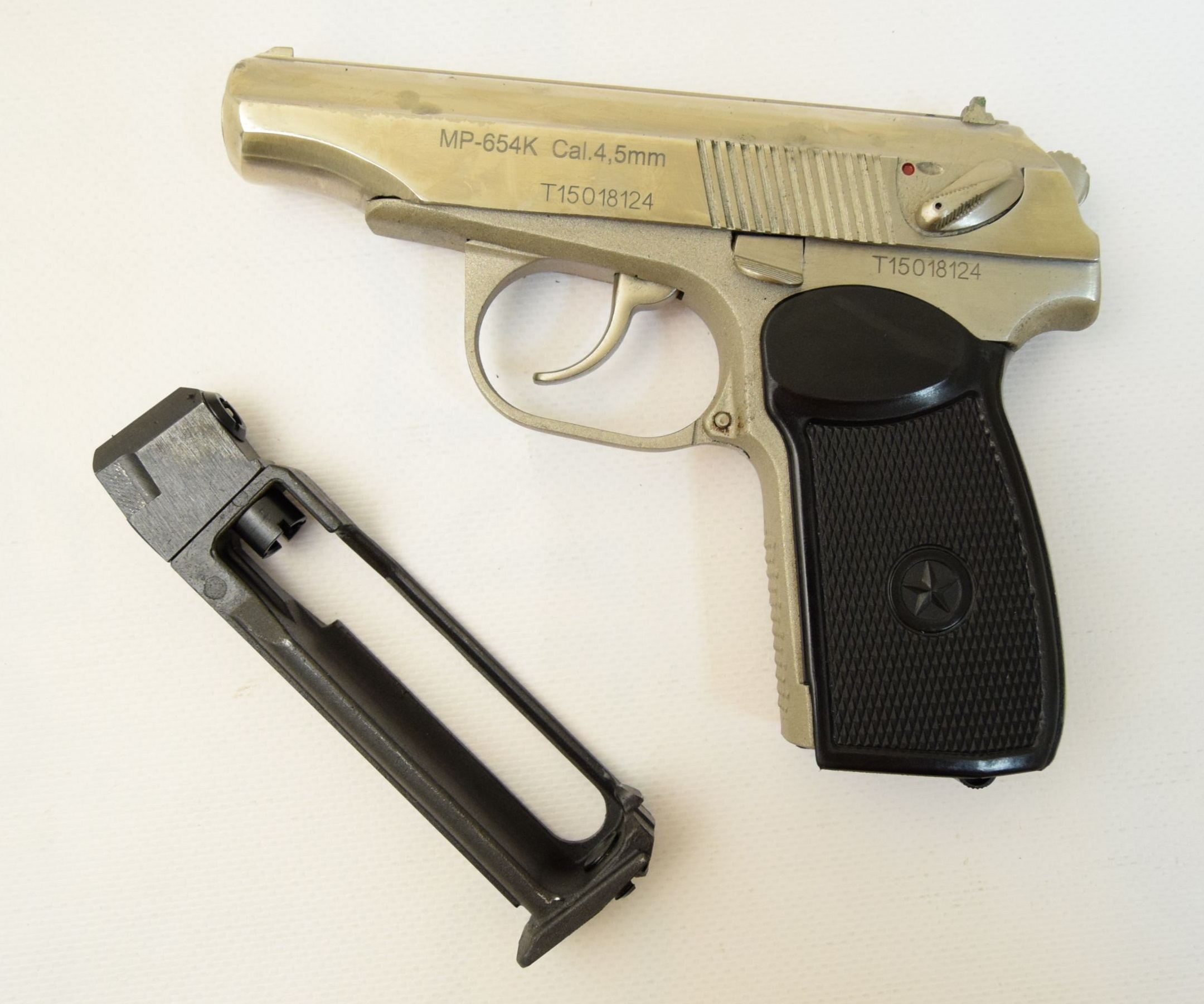 Пистолет пневматический МР-654К-24, к.4,5мм (бел., обн.рук.)