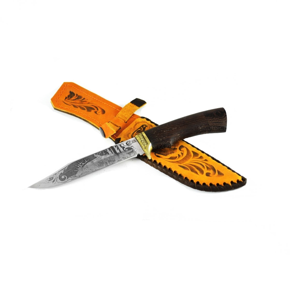 Нож Лидер ков. сталь 95*18 венги литье гравировка